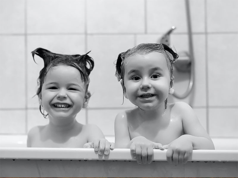 Kids Playing in Tub