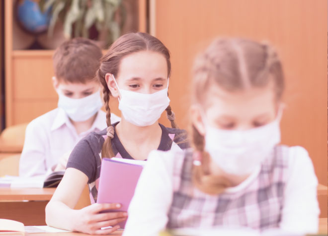 Kids at School with Masks