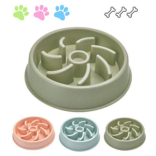Slow Eating Dog Bowl Interactive Feeder, Pet Food Slow Feeder Bowl with Non-Slip Rubber Base, Non-Toxic Eco-Friendly Maze Dog Bowl Preventing Choking and Anti-Gulping