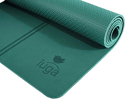 Iuga Eco Friendly Yoga Mat With Alignment Lines Free Carry Strap